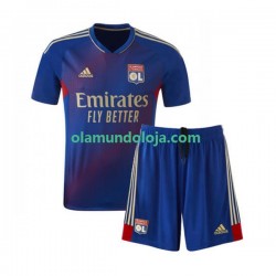 Camisola Olympique Lyonnais Criança Equipamento Quarto 2022-2023 Manga Curta